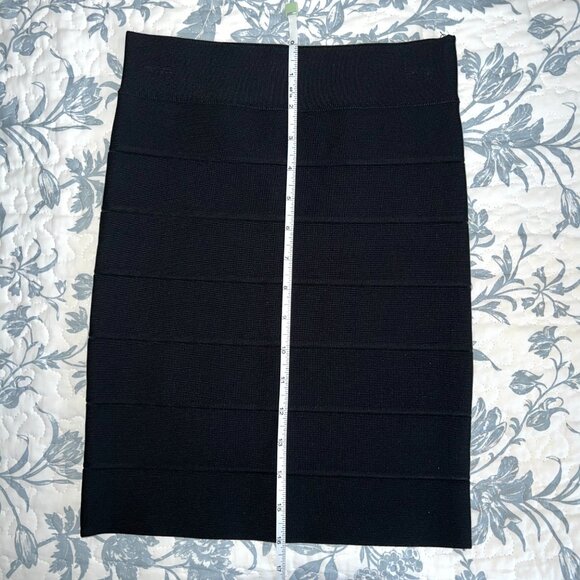 BCBGMAXAZRIA Simone Textured Bandage Power Skirt - Black - Picture 7 of 7